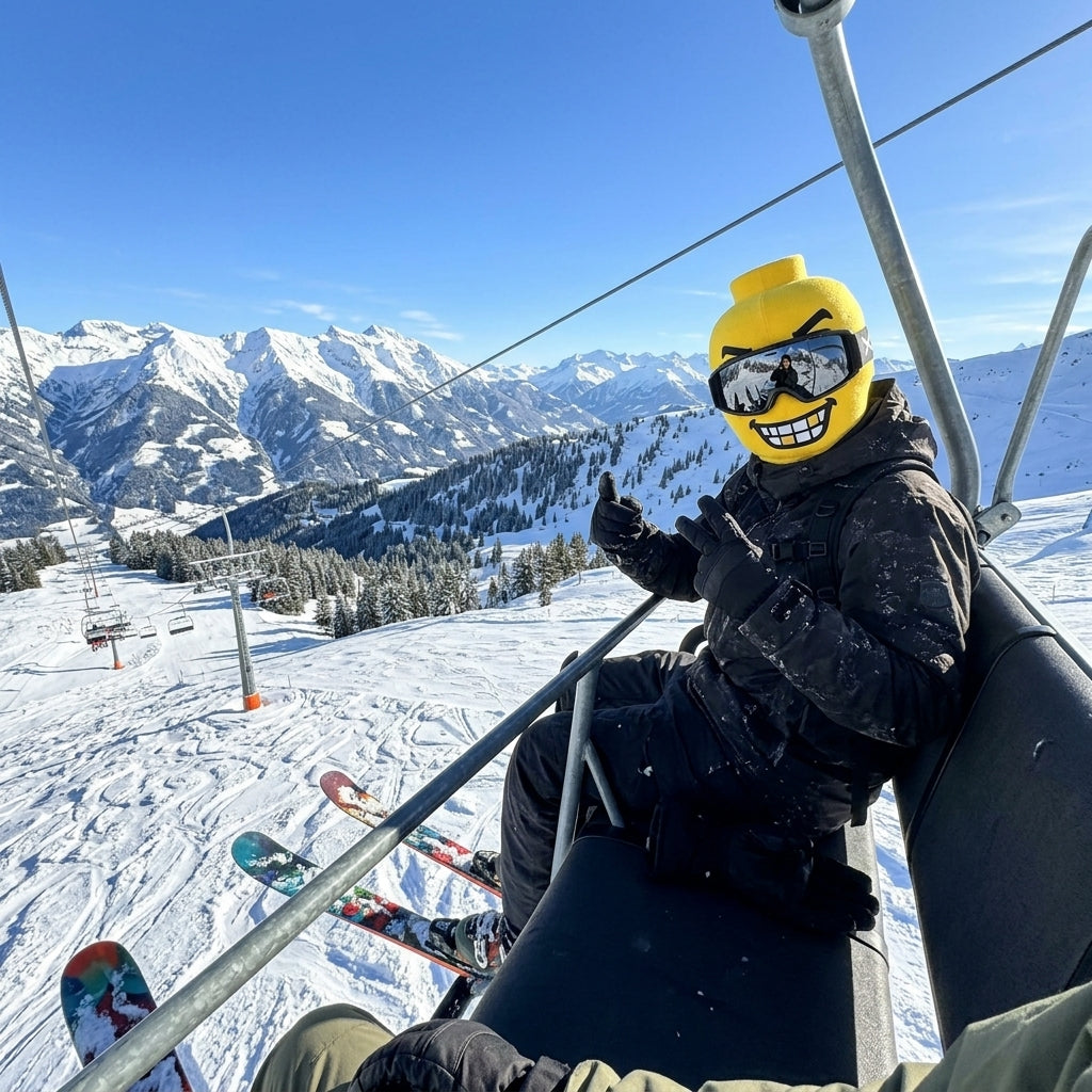 Gold Tooth on the chairlift