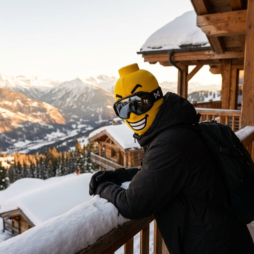 Big Grin on the lodge balcony