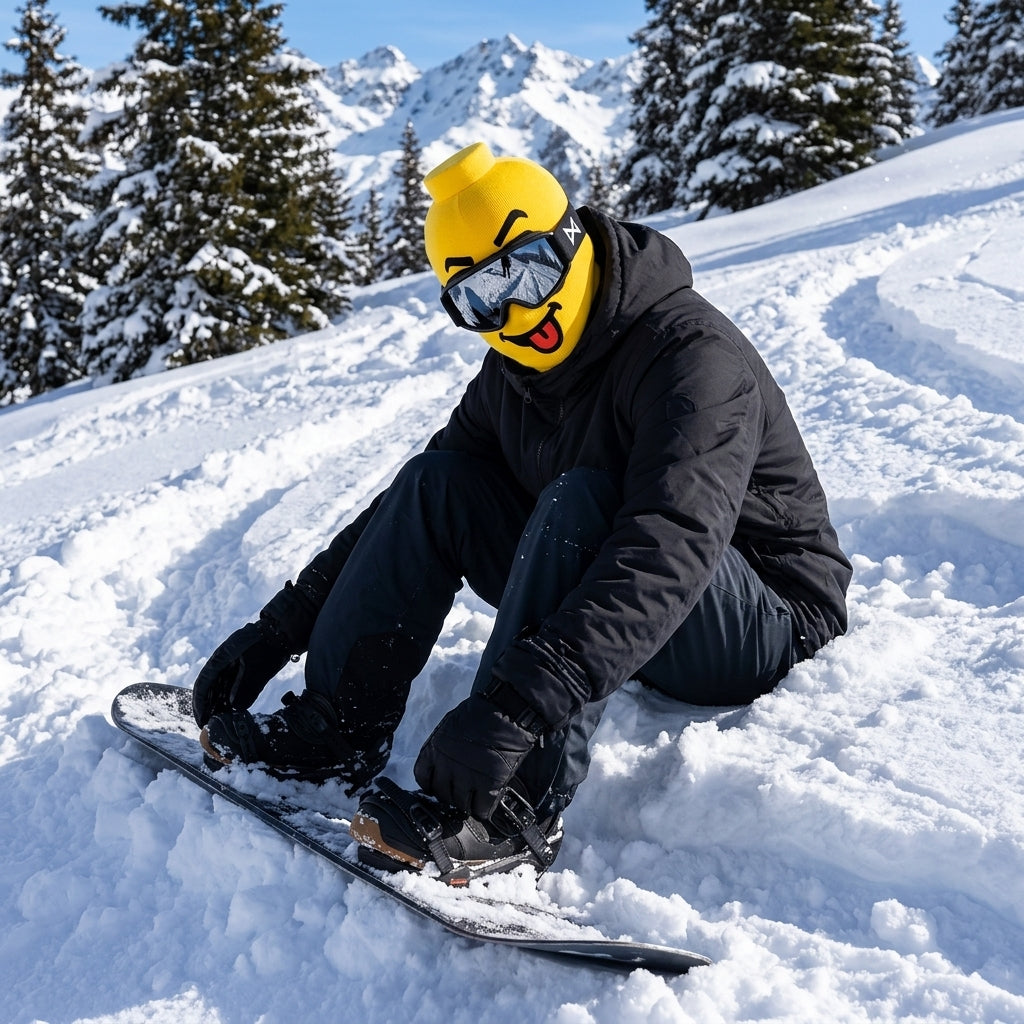Tongue Out in fresh powder
