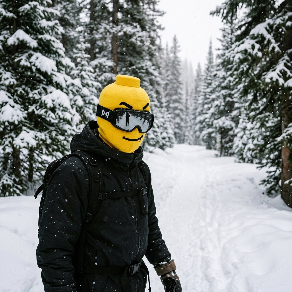 Smirk on a snowy forest trail